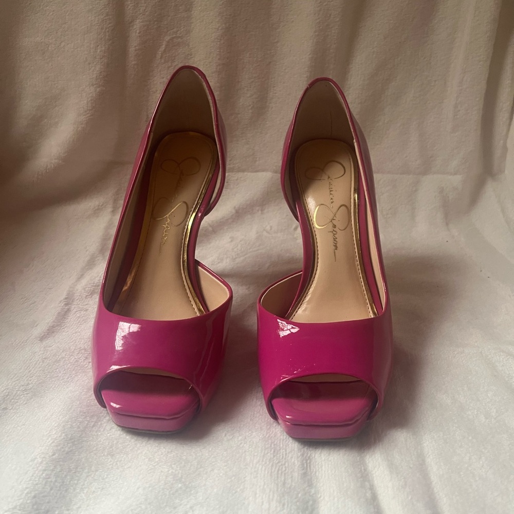 Jessica Simpson Pink Stiletto Peep Toe Heels